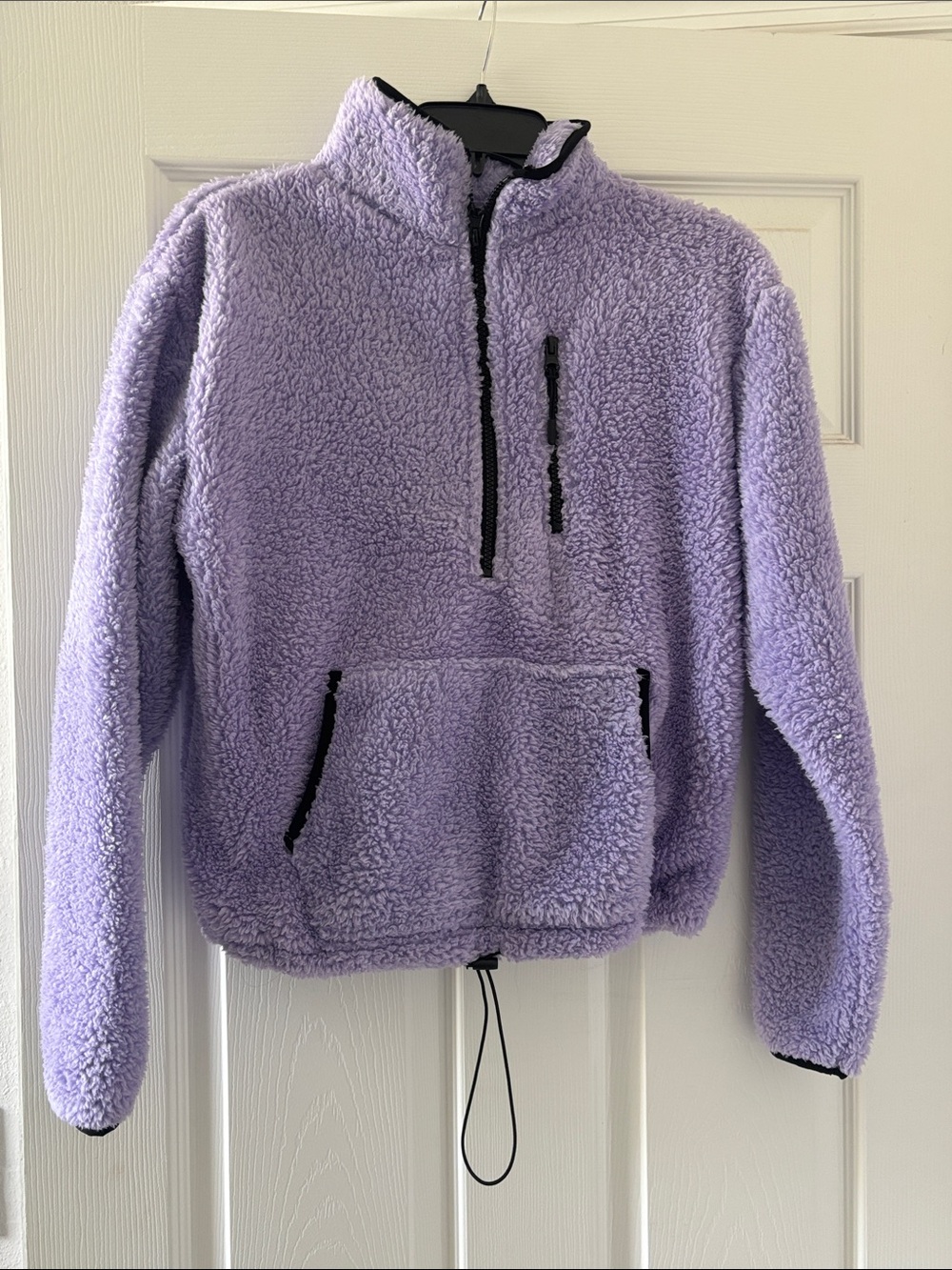 No Boundaries Lavender Sherpa Quarter-Zip Pullover